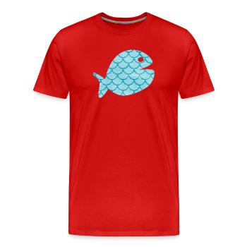 Fisch Schuppen Muster Meer maritim Ozean Hamburg - Männer Premium Bio T-Shirt - Rot - Vorne - Damien (186cm)