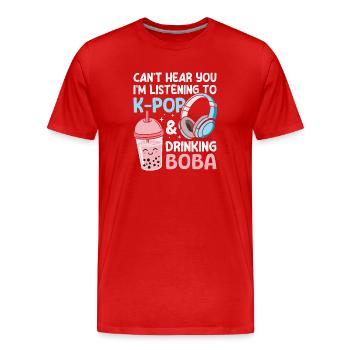 K-Pop Korea-Popmusik Bubble Tea Boba - Männer Premium Bio T-Shirt - Rot - Vorne - Damien (186cm)