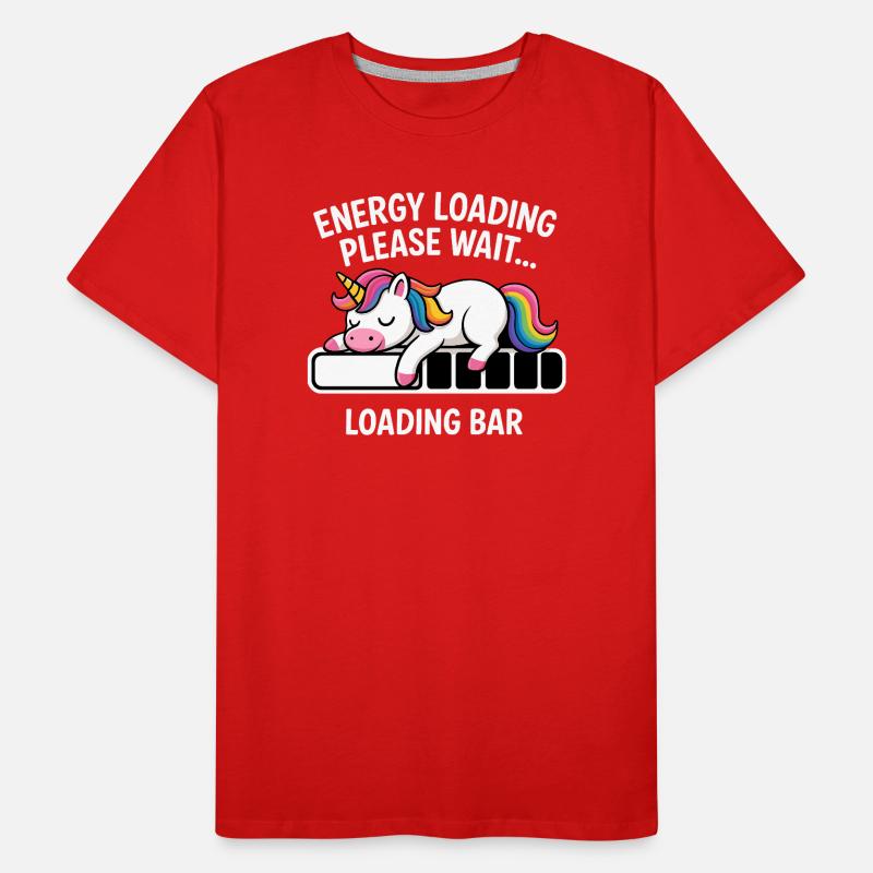 Einhorn Energie Loading Please Wait Männer Premium Bio T-Shirt