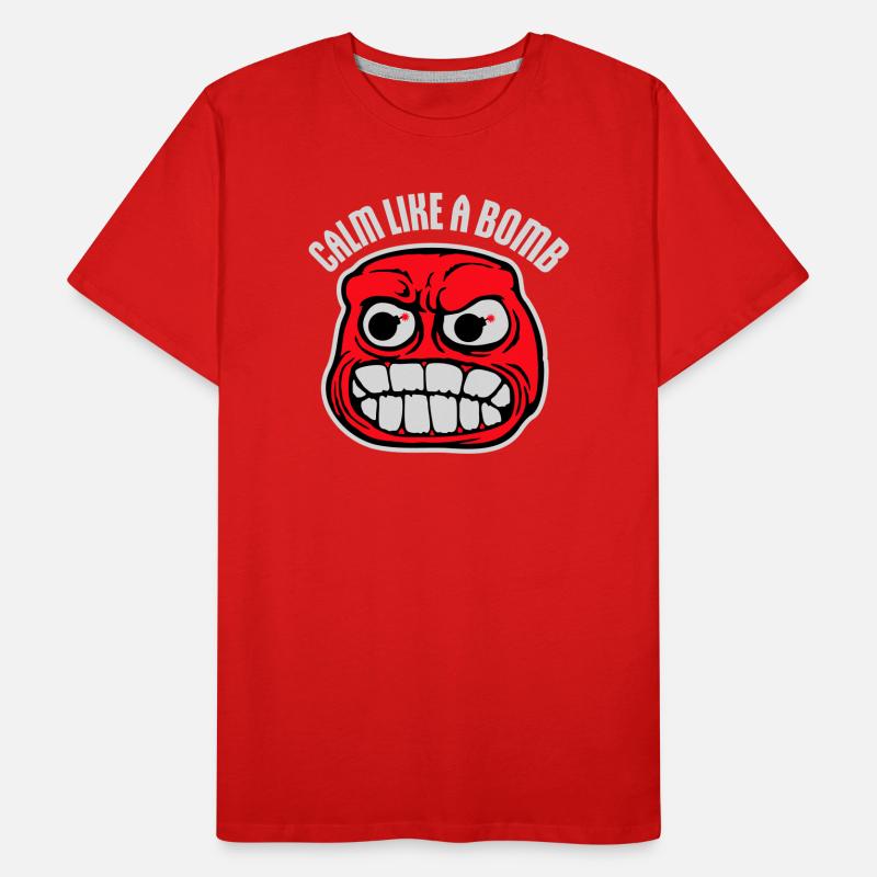 Calme comme une bombe Paradoxe Ironie Humour Blague explosive T-shirt bio Premium Homme