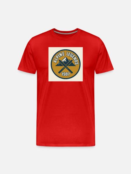 Alpine Legends 1987 Emblem - Men's Premium Organic T-Shirt - red