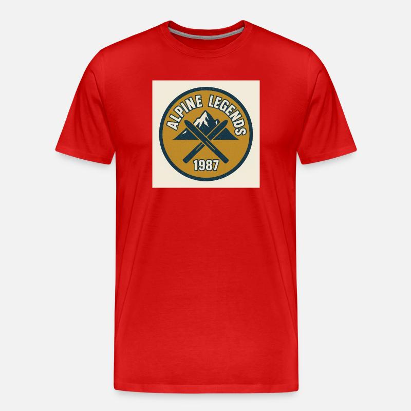 Alpine Legends 1987 Emblem - Männer Premium Bio T-Shirt - Rot
