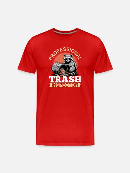 Funny Raccoon - Männer Premium Bio T-Shirt - Rot