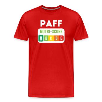 PAFF Nutriscore A – Offbeat humour - Men's Premium Organic T-Shirt - red - Front - Damien (186cm)