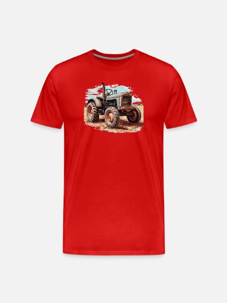 Tractor - Men's Premium Organic T-Shirt - red