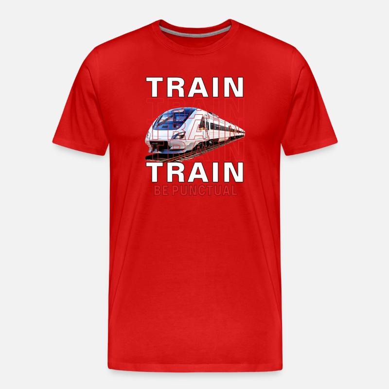 ZUG TRAIN BE PUNCTUAL - Männer Premium Bio T-Shirt - Rot