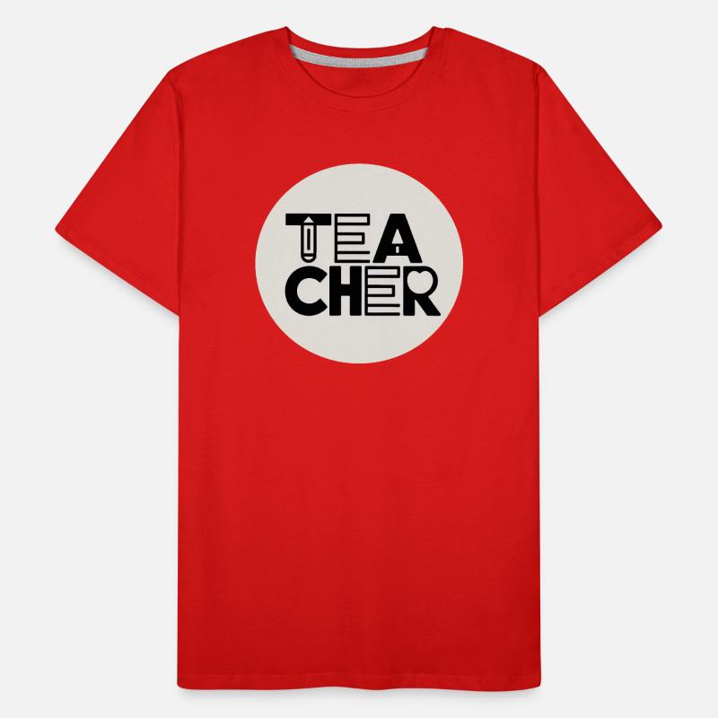 Lehrerdesign mit Bleistift-Typografie Männer Premium Bio T-Shirt