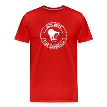 Cloche Cercle Emblème - T-shirt bio Premium Homme - rouge - Devant - Damien (186cm)