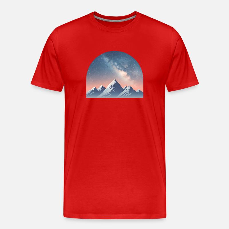Milchstraßengipfel unter der Sternenkuppel - Männer Premium Bio T-Shirt - Rot