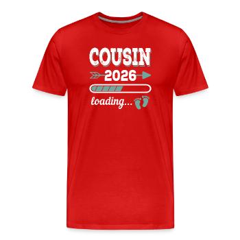 Cousin 2026 Loading Big Cousin - Men's Premium Organic T-Shirt - red - Front - Damien (186cm)