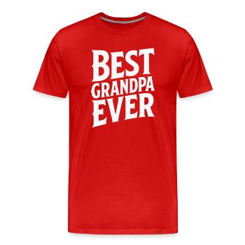 Meilleur graphique de faute de frappe de grand-père jamais réalisé - T-shirt bio Premium Homme - rouge - Devant - Damien (186cm)