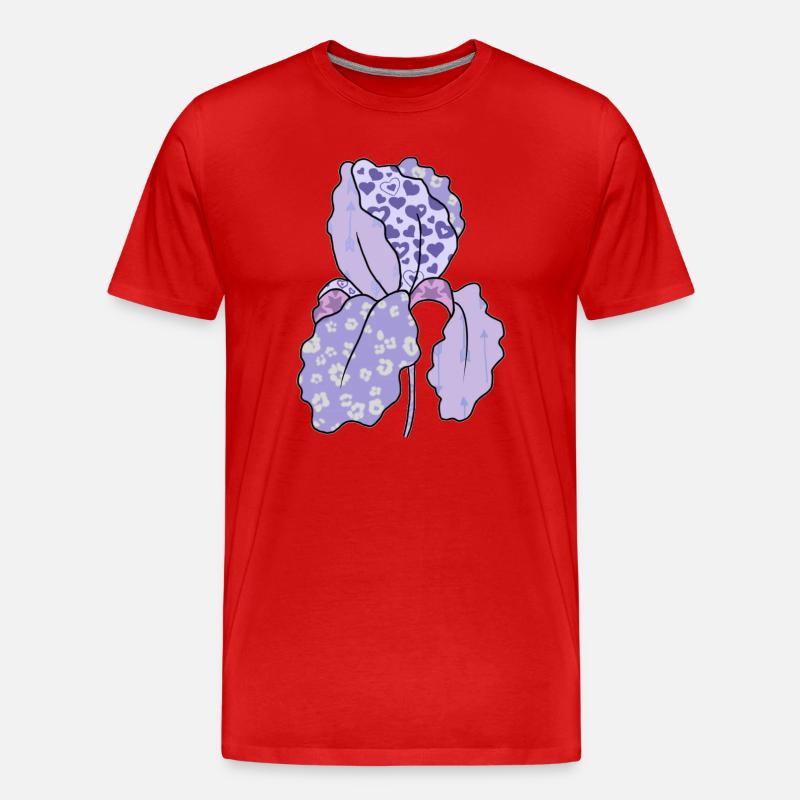 Bunte_Iris - Männer Premium Bio T-Shirt - Rot