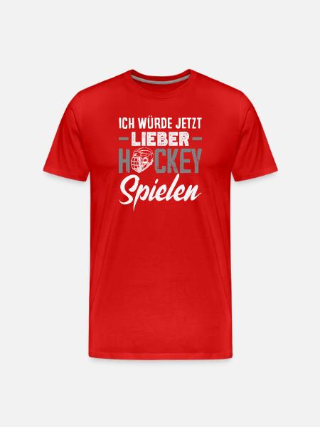 Funny Hockey Hockey Player Gift - Men's Premium Organic T-Shirt - red