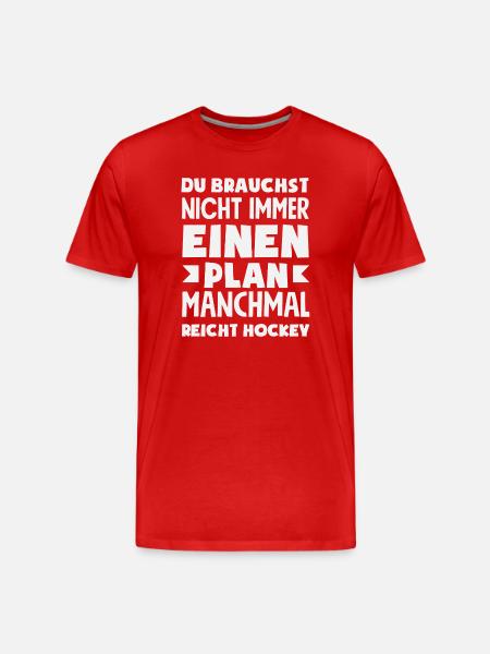 Funny Hockey Hockey Player Gift - Men's Premium Organic T-Shirt - red