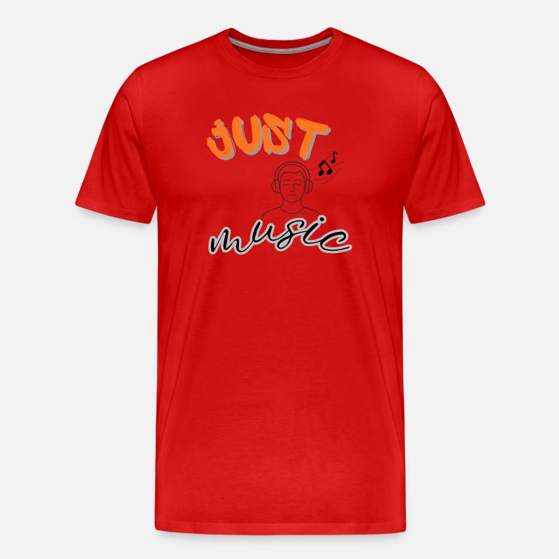 Nur Musik Neon - Männer Premium Bio T-Shirt - Rot