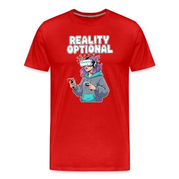 Reality Optional VR Gamerin - Männer Premium Bio T-Shirt - Rot - Vorne - Damien (186cm)