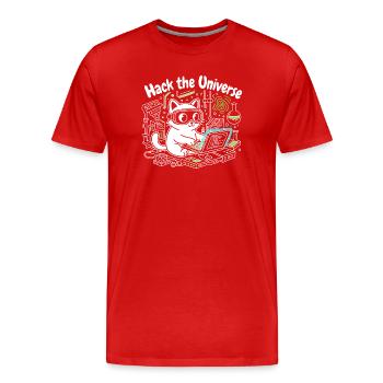 KatzHacker Crack Universe - Men's Premium Organic T-Shirt - red - Front - Damien (186cm)
