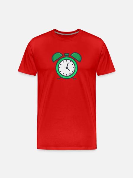 Wecker - Männer Premium Bio T-Shirt - Rot