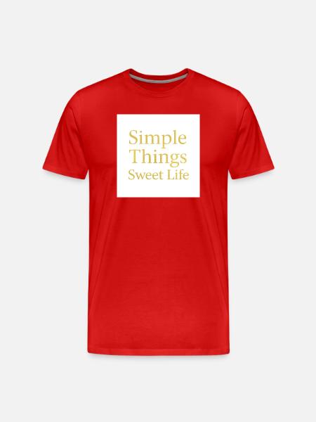 Simple Things Sweet Life (Gold Edition) - Men's Premium Organic T-Shirt - red