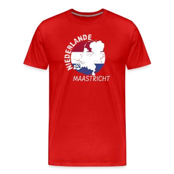 Maastricht - Männer Premium Bio T-Shirt - Rot - Vorne - Damien (186cm)