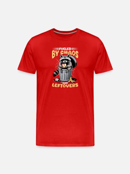 Funny Raccoon - Men's Premium Organic T-Shirt - red