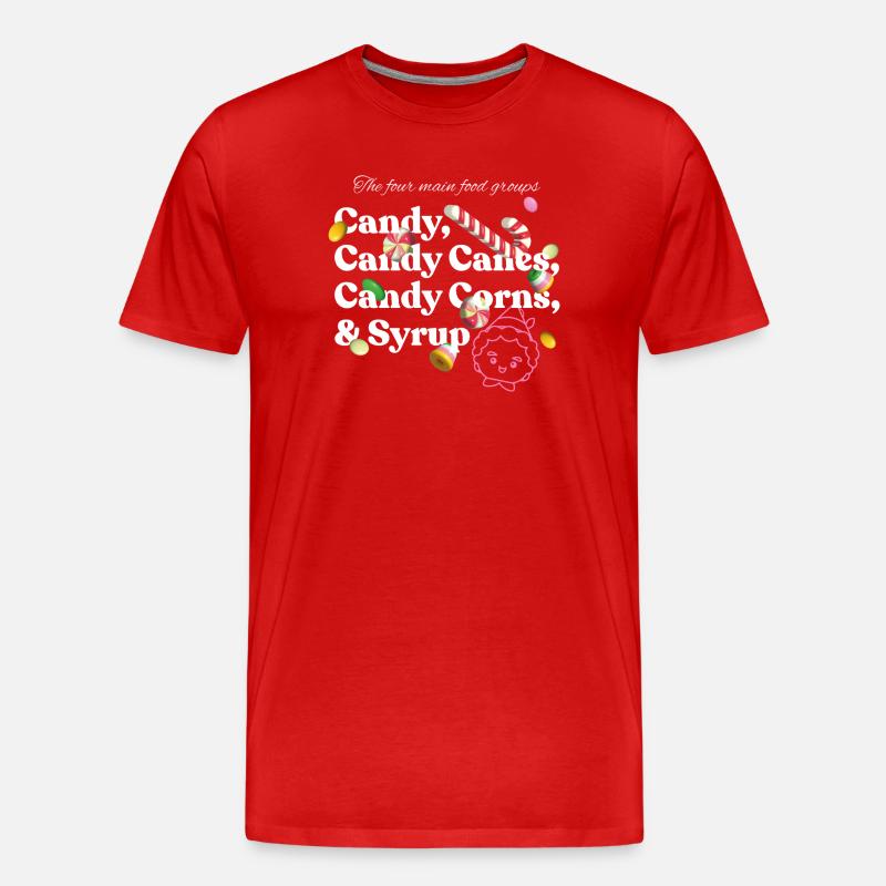 Buddy Der Weihnachtself Candy Design - Männer Premium Bio T-Shirt - Rot