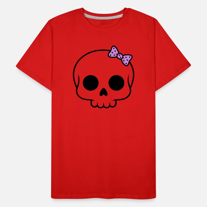 Cute skull with bow | Girly Goth Men's Premium Organic T-Shirt