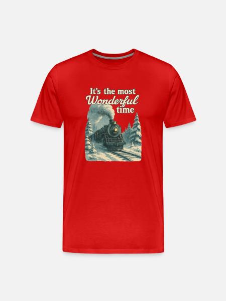 Polar Express de Noël - T-shirt bio Premium Homme - rouge