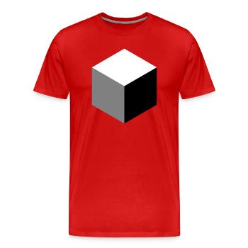 Geometrische Würfel-Silhouette - Männer Premium Bio T-Shirt - Rot - Vorne - Damien (186cm)