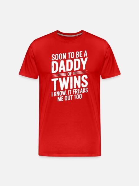 Bientôt papa de jumeaux - T-shirt bio Premium Homme - rouge
