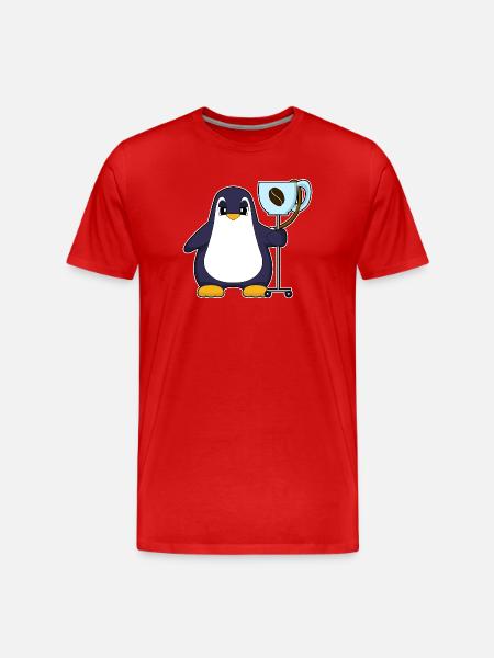Penguin Coffee Mug - Men's Premium Organic T-Shirt - red