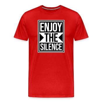 Profitez du silence Dire calme Silence Introverti - T-shirt bio Premium Homme - rouge - Devant - Damien (186cm)