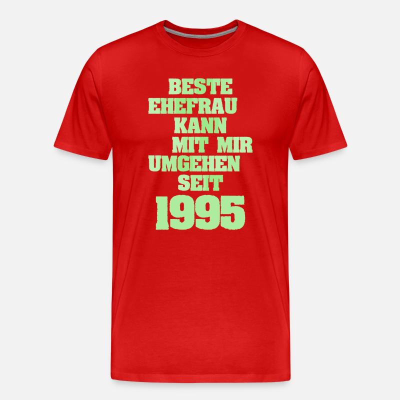 Ehe 1995 - Männer Premium Bio T-Shirt - Rot
