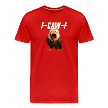 F-Caw-F Aigle Drôle d’Aigle FCAWF F Caw F - T-shirt bio Premium Homme - rouge - Devant - Damien (186cm)