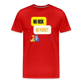 Pas de Risque Pas d Argent - T-shirt bio Premium Homme - rouge - Devant - Damien (186cm)