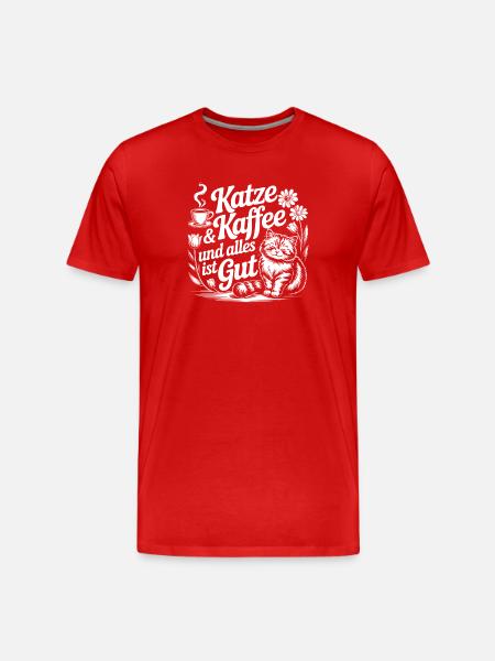 Katz coffee and all is well - Men's Premium Organic T-Shirt - red