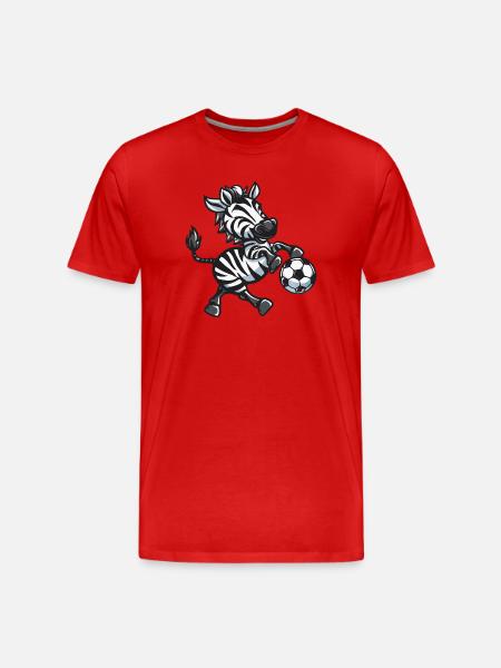 Zebra player with ball - Men's Premium Organic T-Shirt - red