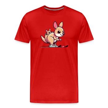 Känguru Mit Baby Im Beutel Süß Und Fröhlich - Männer Premium Bio T-Shirt - Rot - Vorne - Damien (186cm)