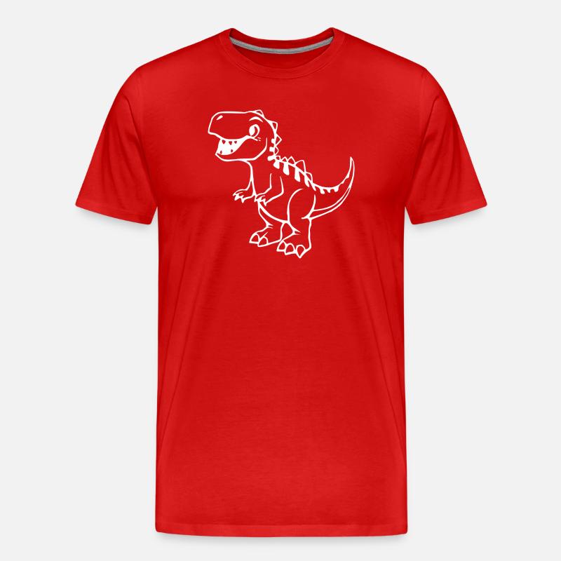 Dinosaurier - Männer Premium Bio T-Shirt - Rot