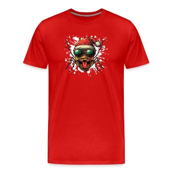 Ant Christmas Funny - Men's Premium Organic T-Shirt - red - Front - Damien (186cm)