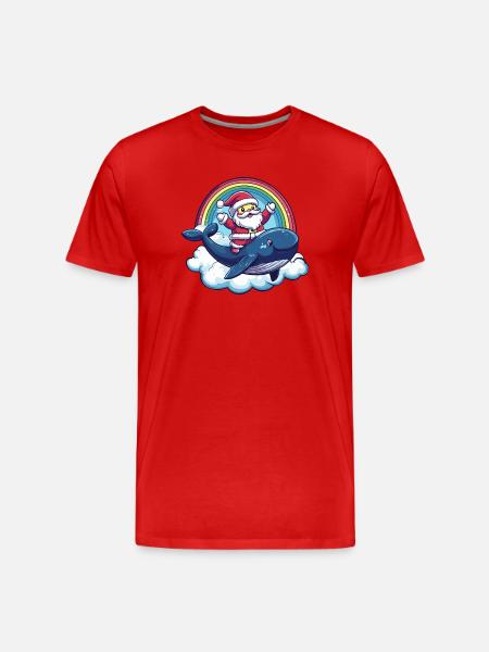 Wal Weihnachtsmann Weihnachten - Männer Premium Bio T-Shirt - Rot