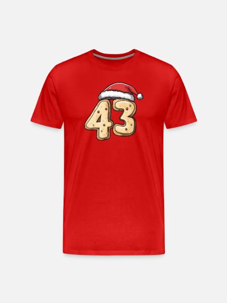 43 Number Cookie Christmas - Men's Premium Organic T-Shirt - red