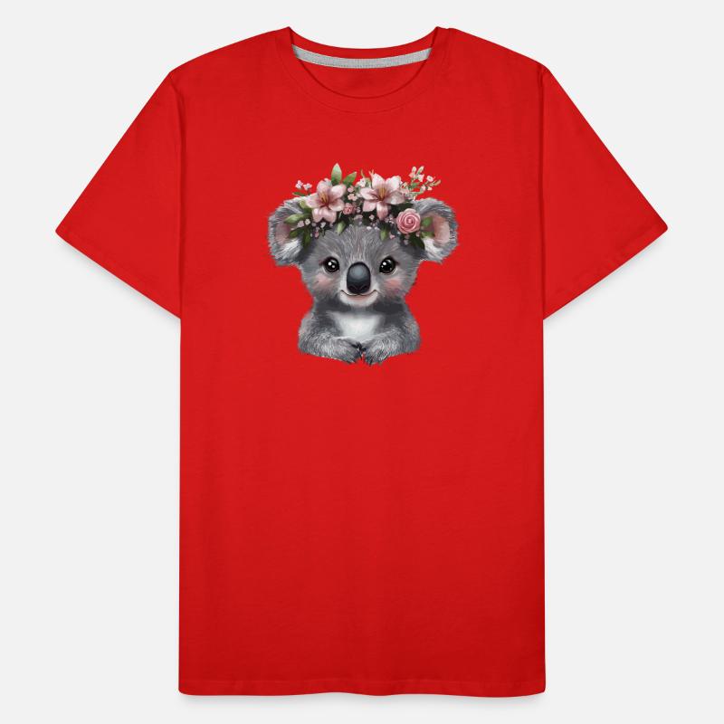 Koala with flower crown illustration Men's Premium Organic T-Shirt