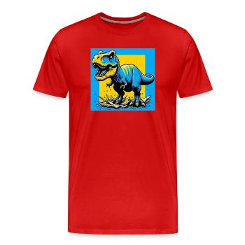 Dinosaurier - Männer Premium Bio T-Shirt - Rot - Vorne - Damien (186cm)