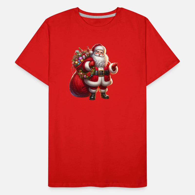Weihnachtsmann mit Geschenksäckchen Männer Premium Bio T-Shirt