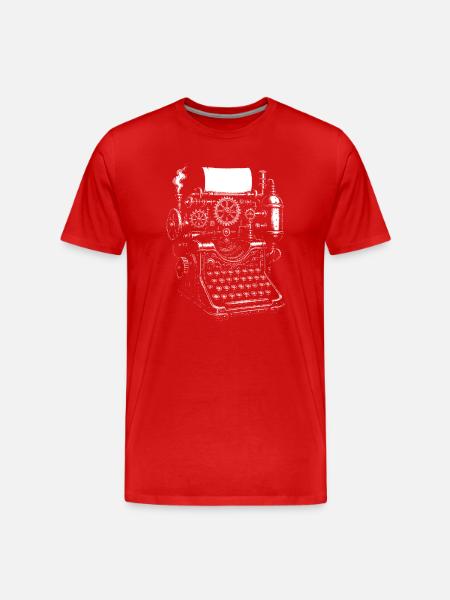 Engrenages de machine à écrire steampunk - T-shirt bio Premium Homme - rouge