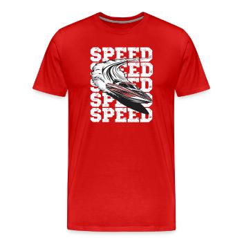  Geschwindigkeit Motorboot Abenteuer - Männer Premium Bio T-Shirt - Rot - Vorne - Damien (186cm)