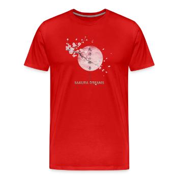 Sakura Dreams Mondzauber - Männer Premium Bio T-Shirt - Rot - Vorne - Damien (186cm)