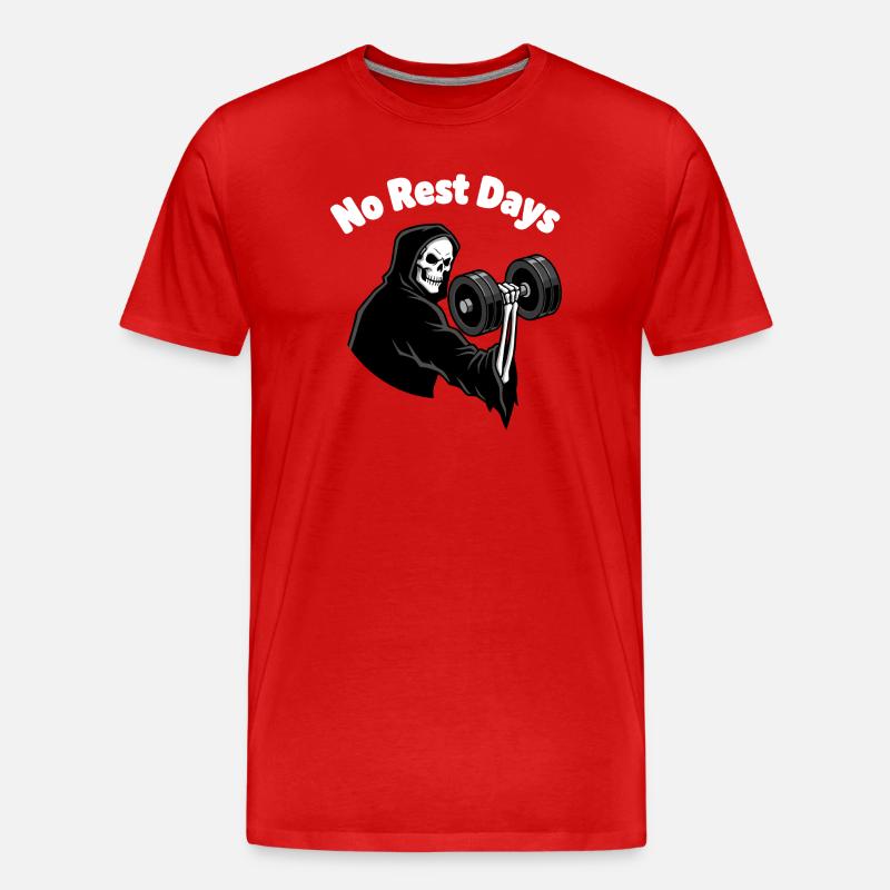 No Rest Days Grim Lifter - Männer Premium Bio T-Shirt - Rot