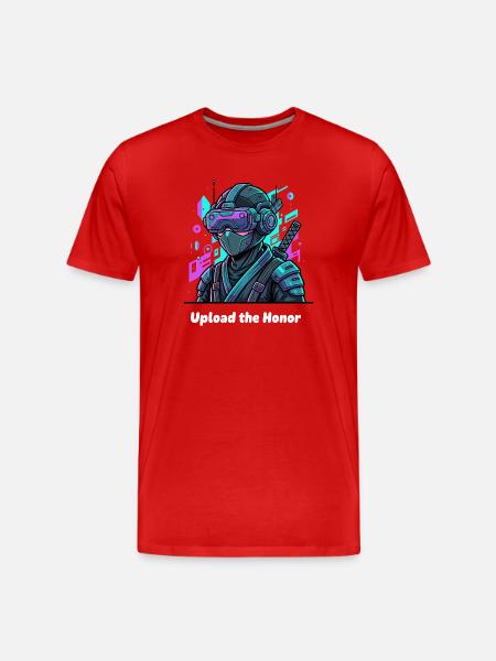 Cyber Ninja VR Warrior - T-shirt bio Premium Homme - rouge